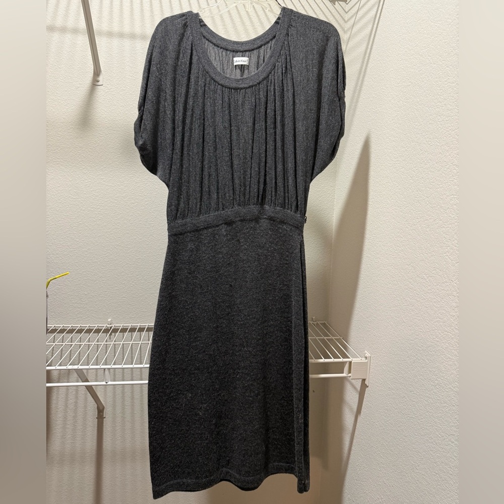 Calvin Klein Charcoal Long Sweater Dress